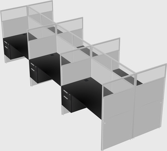 Shared rectangular cubicle