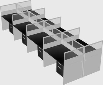Shared rectangular cubicle