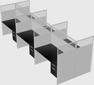 Shared rectangular cubicle