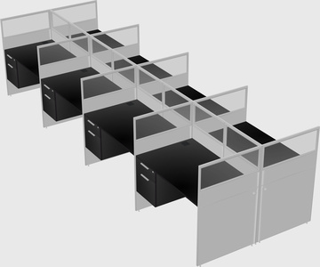 Shared rectangular cubicle
