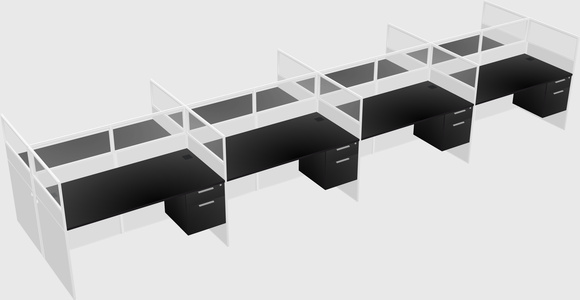 Shared rectangular cubicle