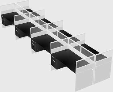 Shared rectangular cubicle