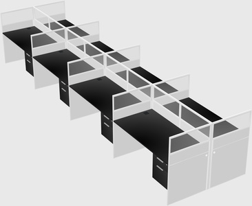 Shared rectangular cubicle