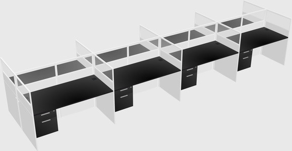 Shared rectangular cubicle