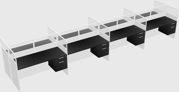 Shared rectangular cubicle