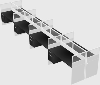 Shared rectangular cubicle