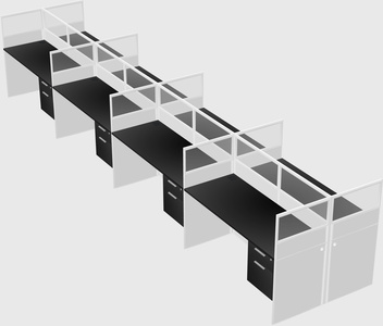 Shared rectangular cubicle