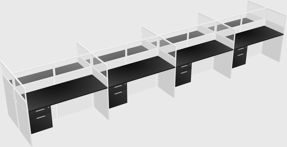 Shared rectangular cubicle