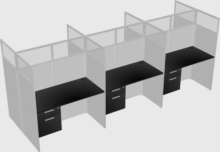 Shared rectangular cubicle