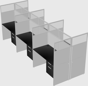 Shared rectangular cubicle