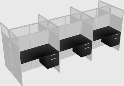 Shared rectangular cubicle