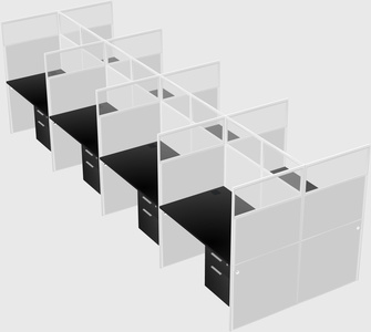 Shared rectangular cubicle