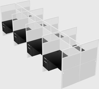 Shared rectangular cubicle