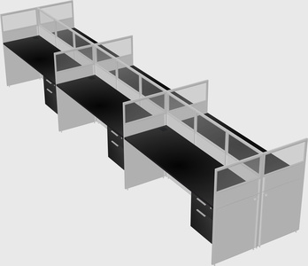 Shared rectangular cubicle