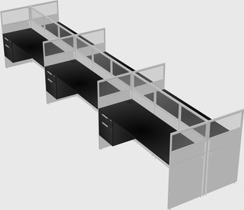 Shared rectangular cubicle