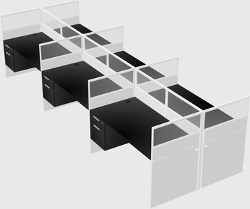 Shared rectangular cubicle