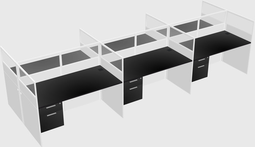 Shared rectangular cubicle