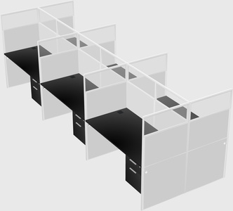 Shared rectangular cubicle