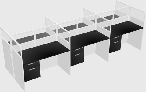Shared rectangular cubicle