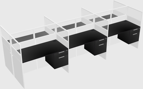 Shared rectangular cubicle