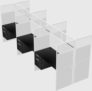 Shared rectangular cubicle