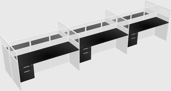 Shared rectangular cubicle