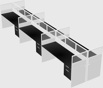 Shared rectangular cubicle