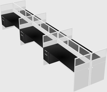 Shared rectangular cubicle