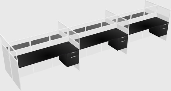Shared rectangular cubicle