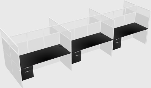 Shared rectangular cubicle
