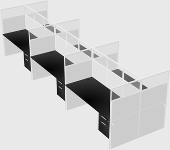 Shared rectangular cubicle