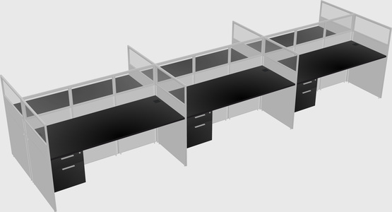 Shared rectangular cubicle