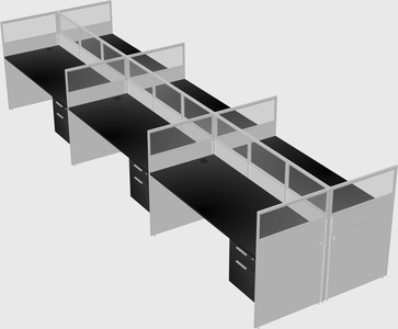 Shared rectangular cubicle