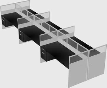 Shared rectangular cubicle