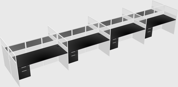 Shared rectangular cubicle