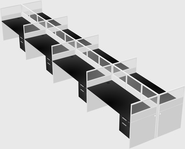 Shared rectangular cubicle