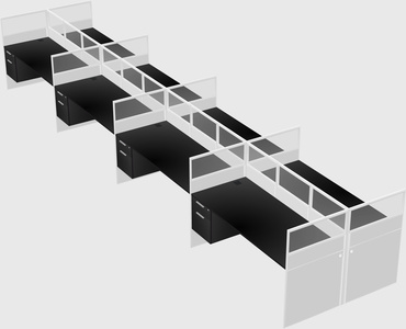 Shared rectangular cubicle
