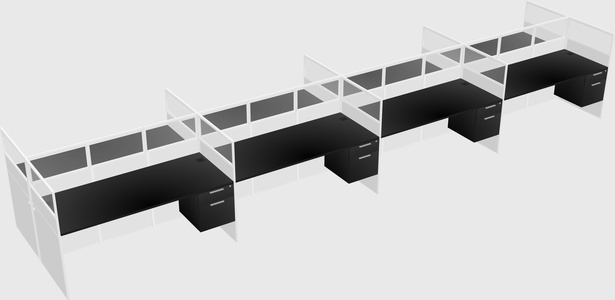 Shared rectangular cubicle