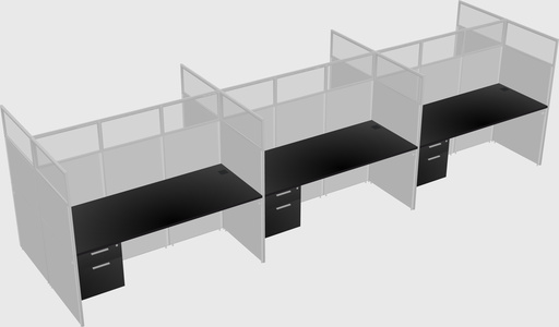Shared rectangular cubicle