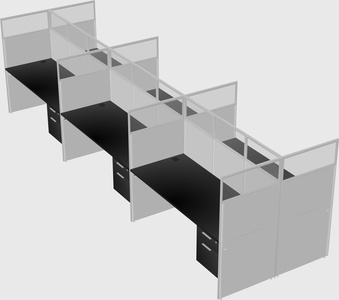 Shared rectangular cubicle