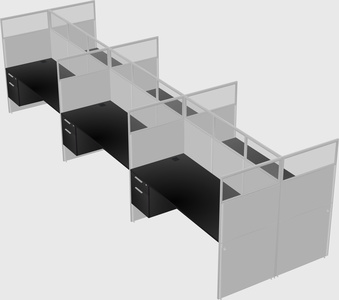 Shared rectangular cubicle