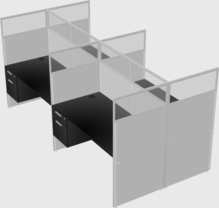 Shared rectangular cubicle
