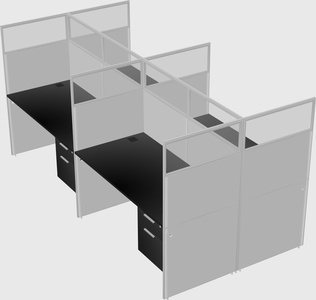 Shared rectangular cubicle