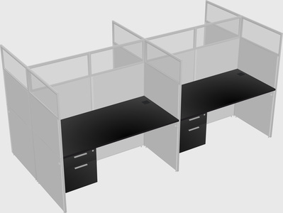 Shared rectangular cubicle