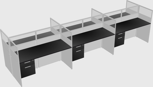 Shared rectangular cubicle