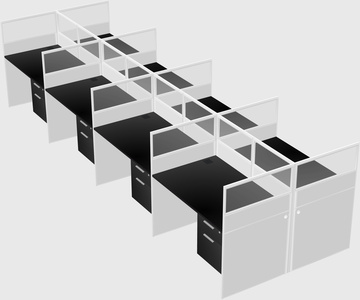 Shared rectangular cubicle