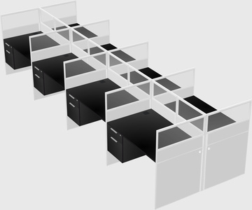 Shared rectangular cubicle