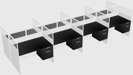 Shared rectangular cubicle