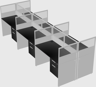 Shared rectangular cubicle