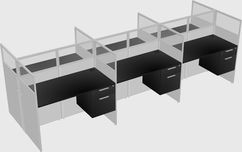 Shared rectangular cubicle